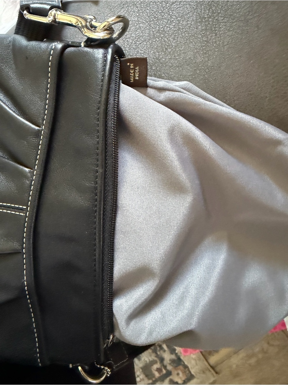 Coach Black Leather Crossbody with White Contrast Stitching - Picture 4 of 5